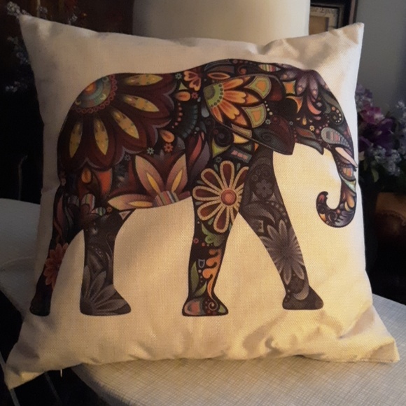 none Other - Psychedelic floral elephant pillow none Other - Psychedelic floral elephant pillow